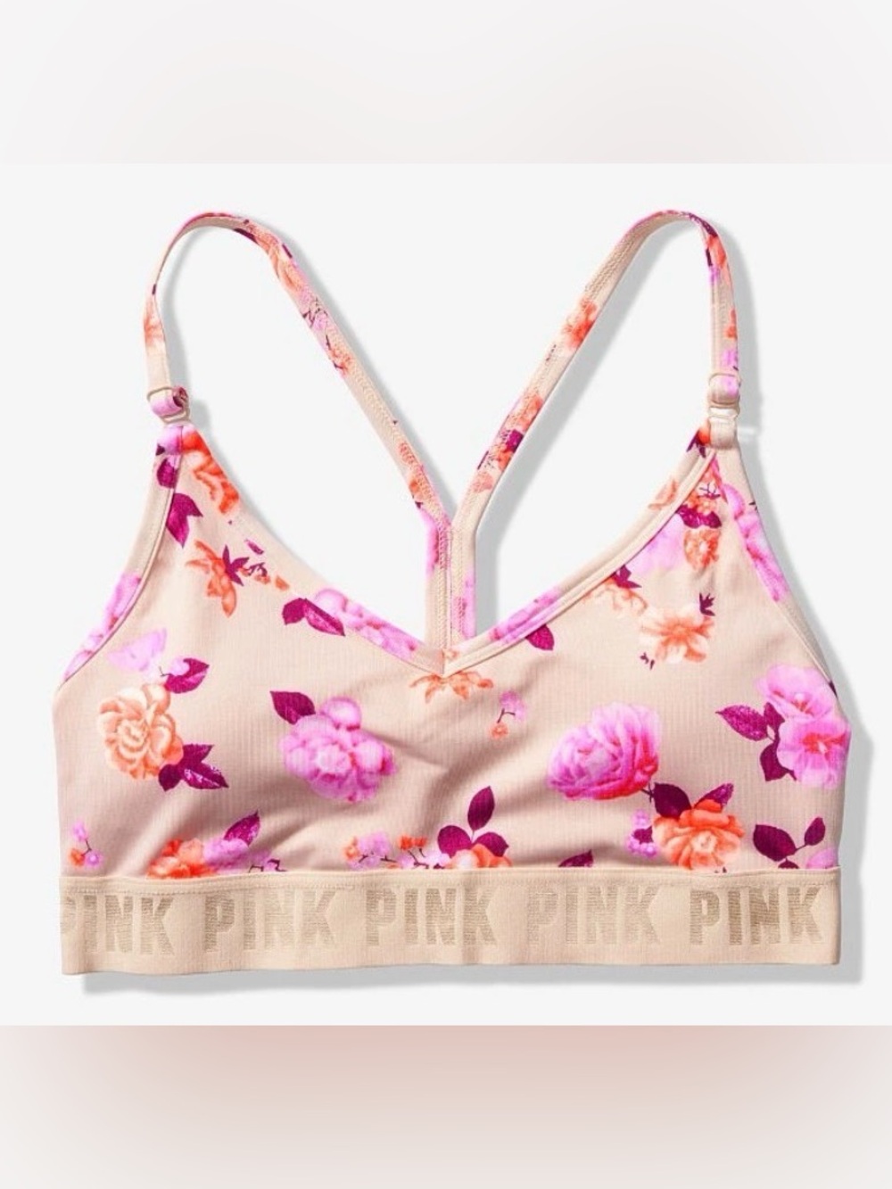 NWOT PINK Ultimate Lightly Lined Strappy-Back Sports Bra Size XL
